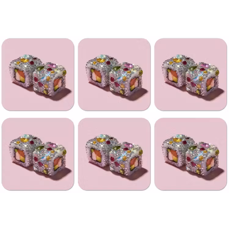 Sushi - Rolletjes - Steentjes - Kleurrijk onderzetter kurk middel -zkaufland3dotto