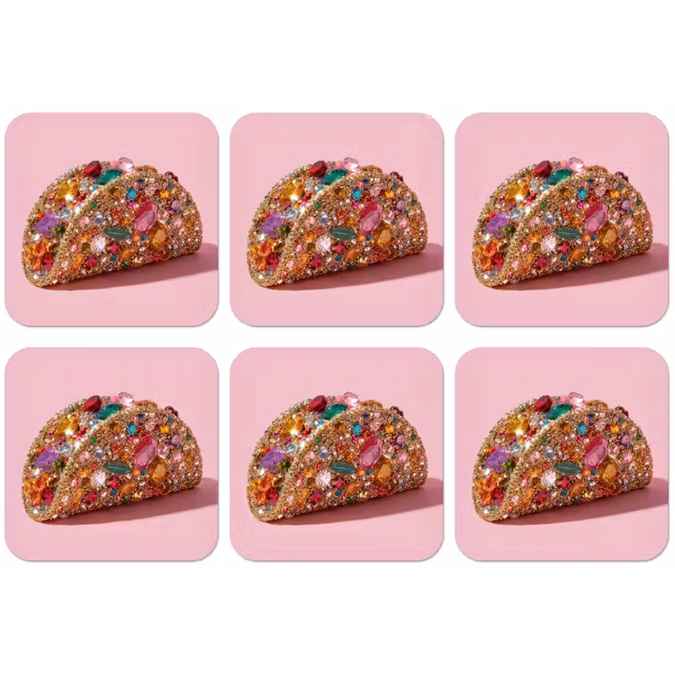 Taco - Kleurrijk - Edelstenen - Goud onderzetter kurk middel -zkaufland3dotto