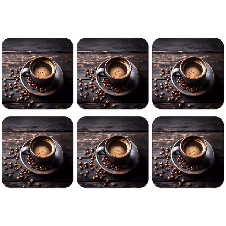 Kop - Koffie - Hout - Bonen onderzetter kurk middel -zkaufland3dotto