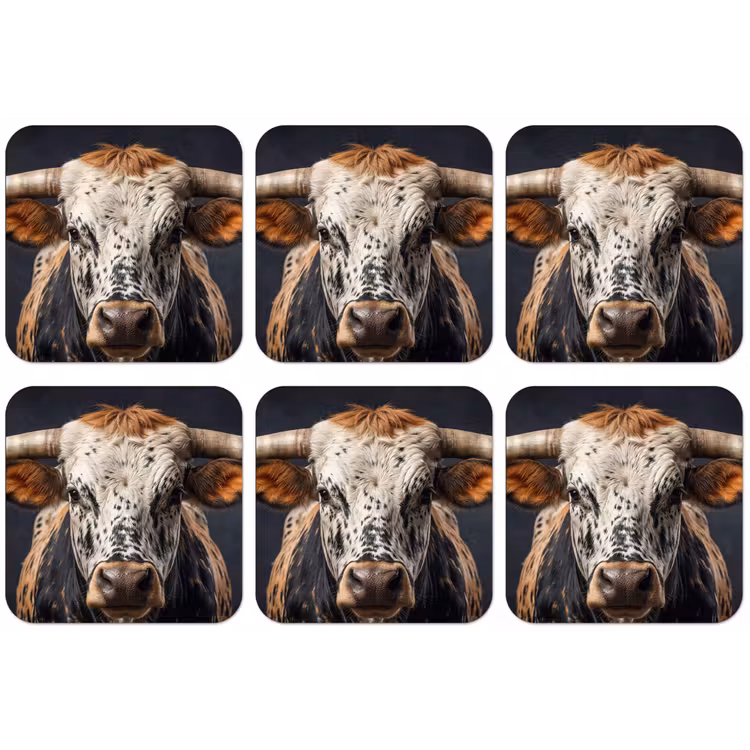 Stier - Kleurrijk - Hoorns onderzetter kurk middel -zkaufland3dotto