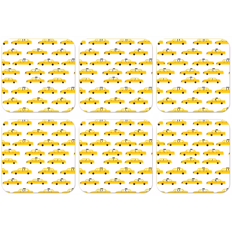Taxi - Iconisch - Geel onderzetter kurk middel 366 -zkaufland3dotto