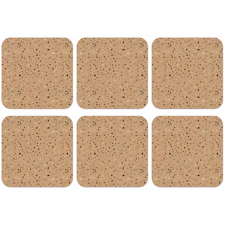 Terrazzo - Patroon - Beige onderzetter kurk middel 366 -zkaufland3dotto