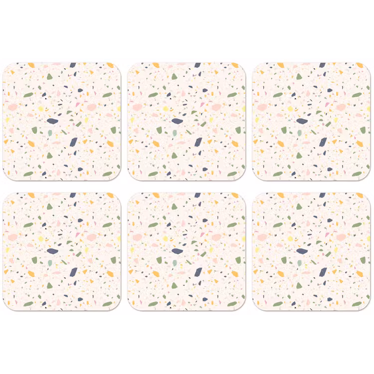 Terrazzo - Patroon - Kleurrijk  - Festival onderzetter kurk middel 366 -zkaufland3dotto