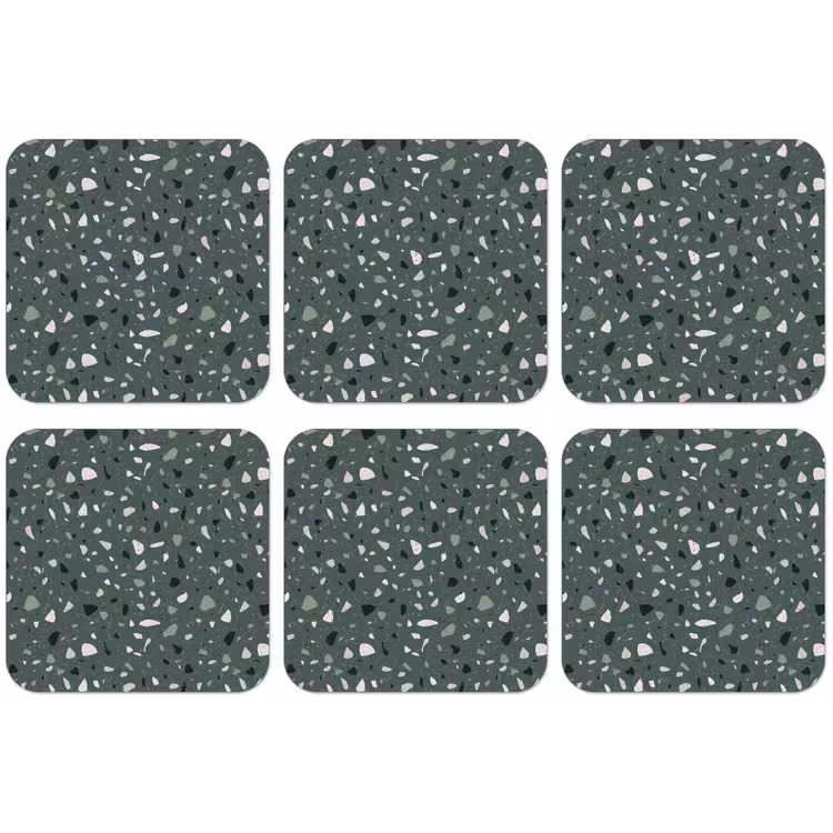 Terrazzo - Patroon - Kleurrijk - Groen onderzetter kurk middel 366 -zkaufland3dotto