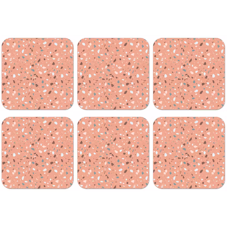 Terrazzo - Patroon - Kleurrijk - Roze - Blauw onderzetter kurk middel 366 -zkaufland3dotto