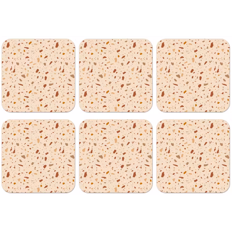 Terrazzo - Patroon - Kleurrijk - Steen onderzetter kurk middel 366 -zkaufland3dotto
