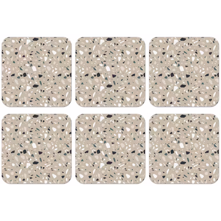 Terrazzo - Patroon - Groen onderzetter kurk middel 366 -zkaufland3dotto