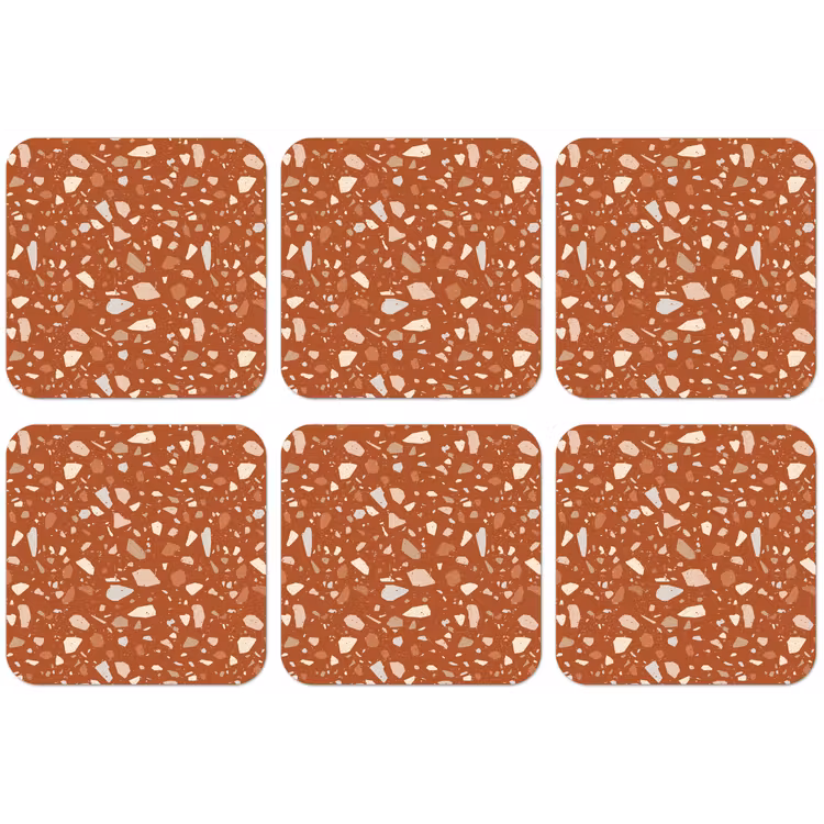 Terrazzo - Patroon - Klei onderzetter kurk middel 366 -zkaufland3dotto