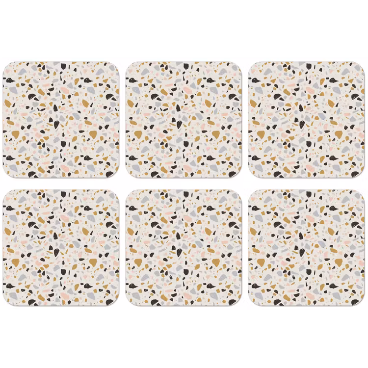 Terrazzo -  Patroon - Neutraal - Zacht - Multi onderzetter kurk middel 366 -zkaufland3dotto