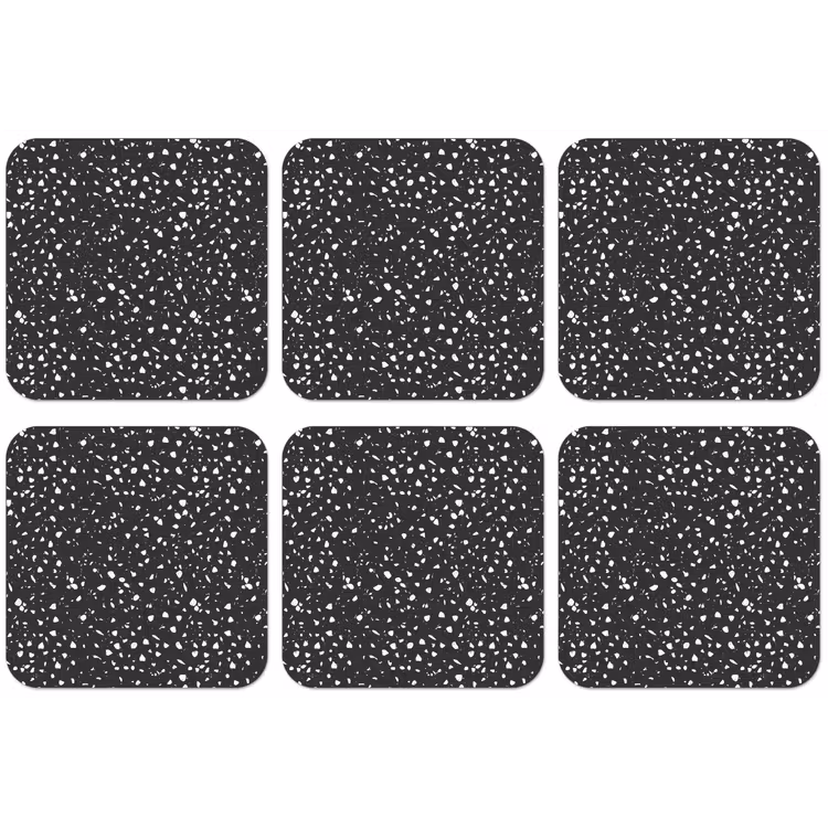 Terrazzo - Patroon - Zwart - Wit onderzetter kurk middel 366 -zkaufland3dotto