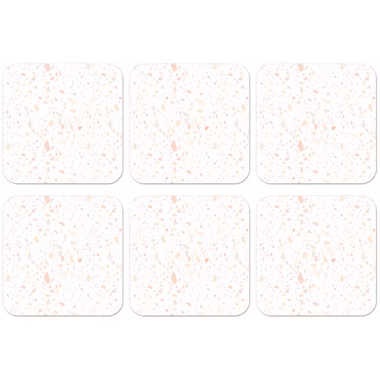 Terrazzo -  Patroon - Wit - Perzik onderzetter kurk middel 366 -zkaufland3dotto