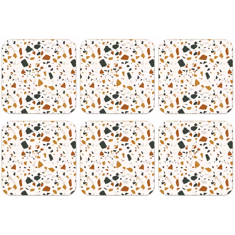 Terrazzo - Patroon - Wit - Terra onderzetter kurk middel 366 -zkaufland3dotto