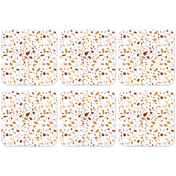 Terrazzo - Patroon - Wit - Urban onderzetter kurk middel 366 -zkaufland3dotto