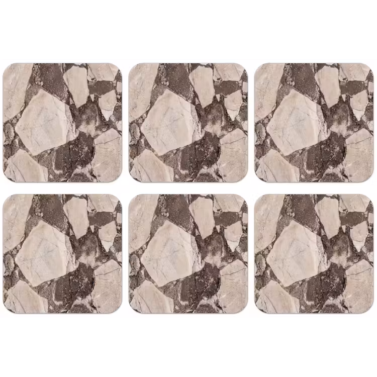Textuur - Marmer - Abstract - Beige - Bruin onderzetter kurk middel -zkaufland3dotto