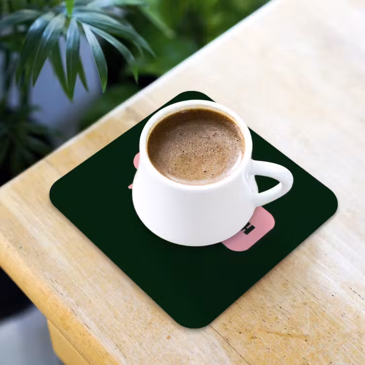 Tekstwolk - BLAH BLAH BLAH - Roze onderzetter kurk middel -sfeer5