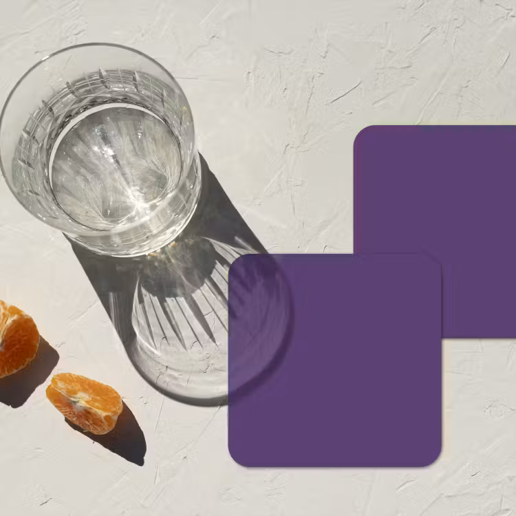 Deep - Plum - Paars onderzetter kurk middel 366 -sfeer4