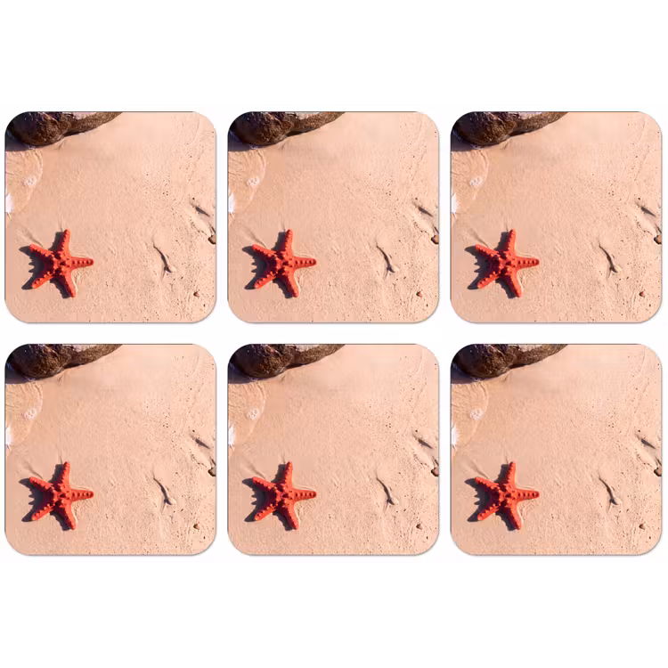 Dieren - Strand - Zee - Natuur - Rood onderzetter kurk middel -zkaufland3dotto