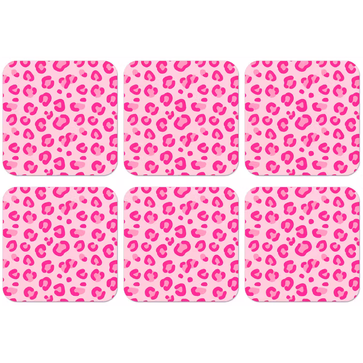 Dierenprint - Patroon - Abstract - Modern - Roze onderzetter kurk middel -zkaufland3dotto