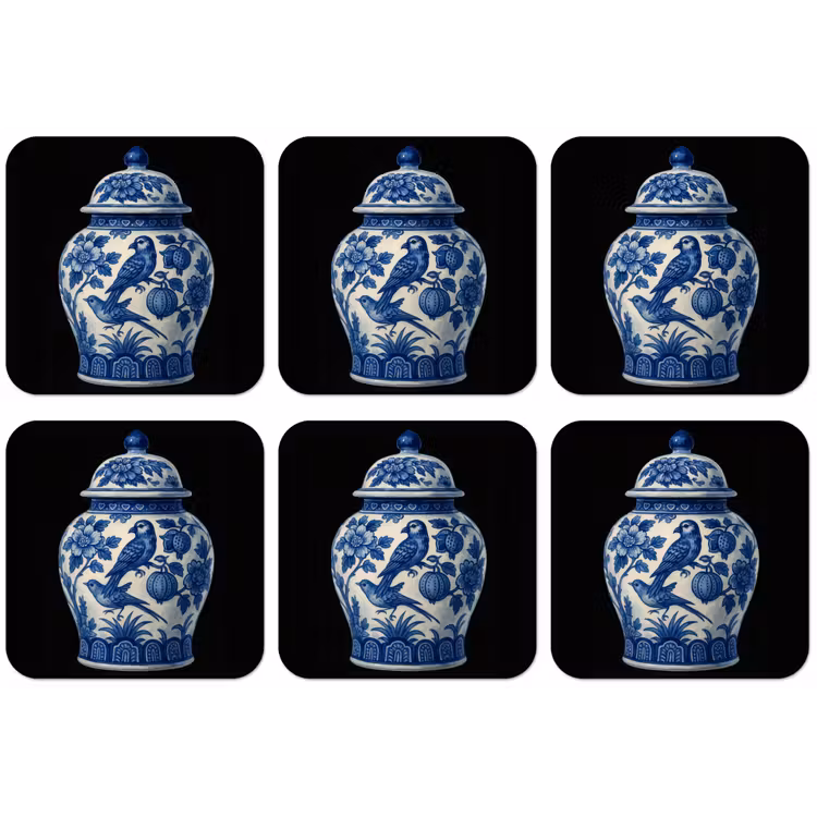 Pot - Delfts Blauw - Bloemen onderzetter kurk middel -zkaufland3dotto