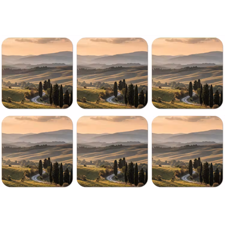 Toscaans - Landschap - Heuvels onderzetter kurk middel -zkaufland3dotto