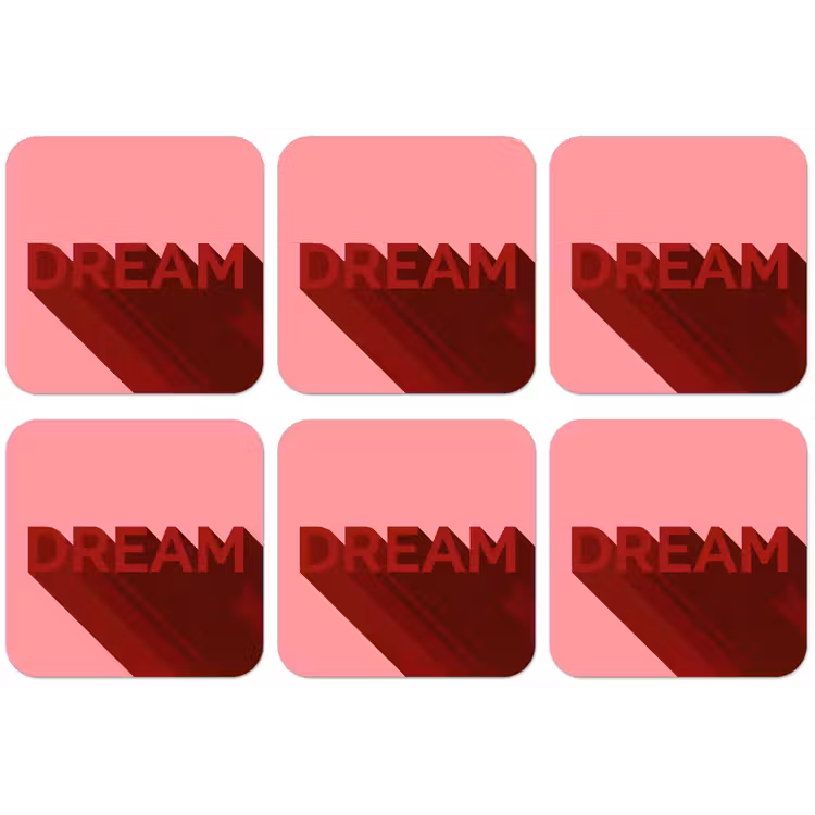 Dream - 3D - Rood - Roze onderzetter kurk middel -zkaufland3dotto