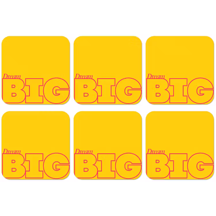 Dream big - Geel - Grafisch onderzetter kurk middel -zkaufland3dotto