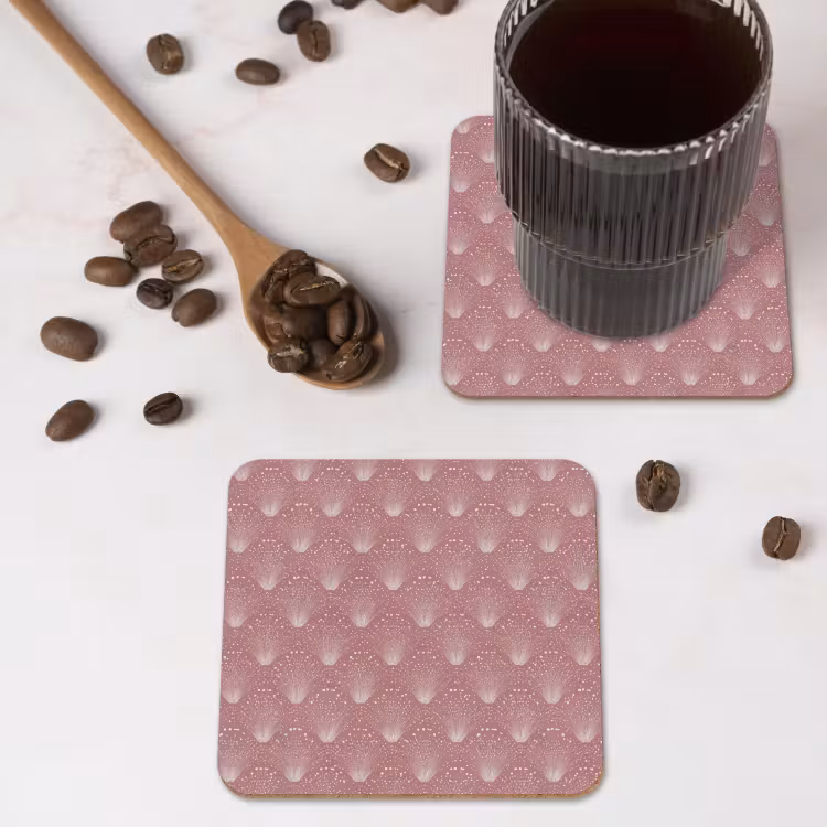 Trendy - Patroon - Roze onderzetter kurk middel 366 -sfeer2