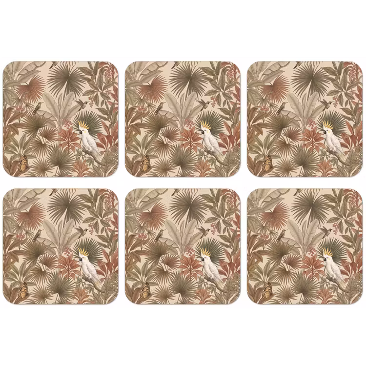 Tropisch - Vogels - Beige onderzetter kurk middel -zkaufland3dotto