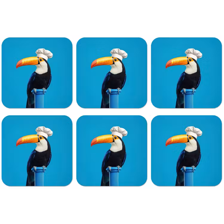 Tucan - Sokkel - Vogel - Koksmuts onderzetter kurk middel -zkaufland3dotto