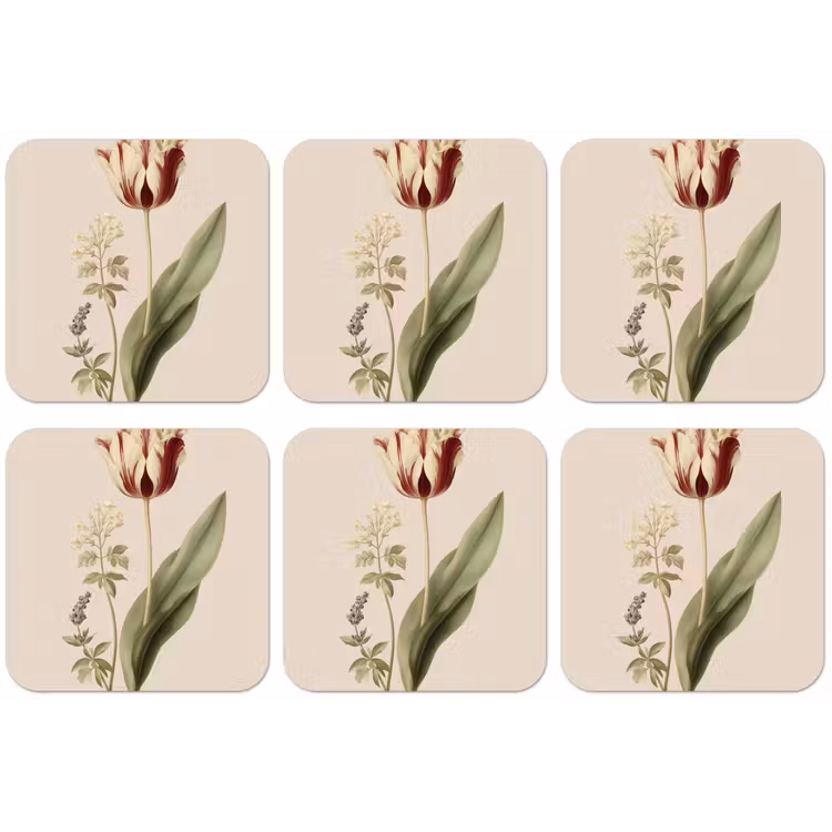 Tulp - Minimalistisch - Beige onderzetter kurk middel -zkaufland3dotto