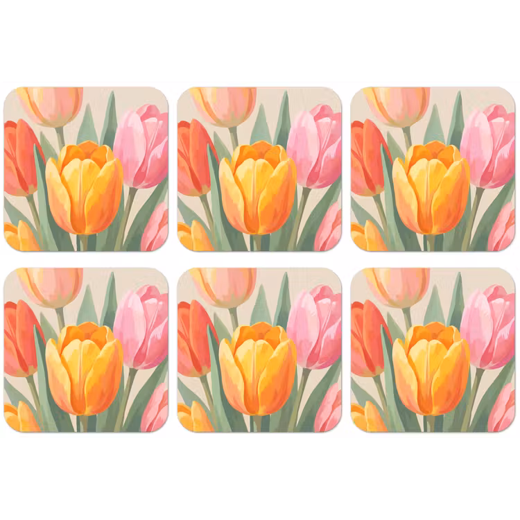 Tulpen - Abstract - Kleurrijk onderzetter kurk middel -zkaufland3dotto