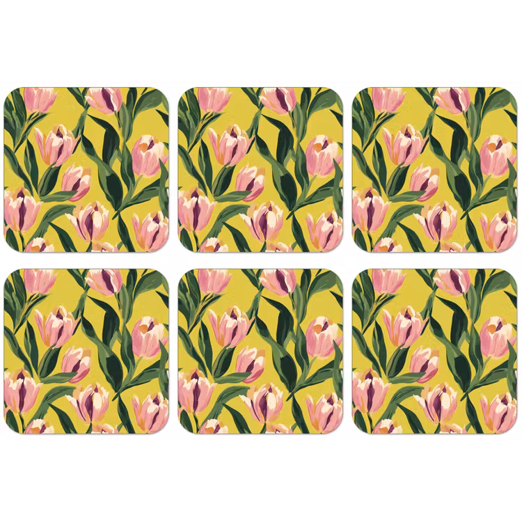 Tulpen - Botanisch - Geel onderzetter kurk middel 366 -zkaufland3dotto