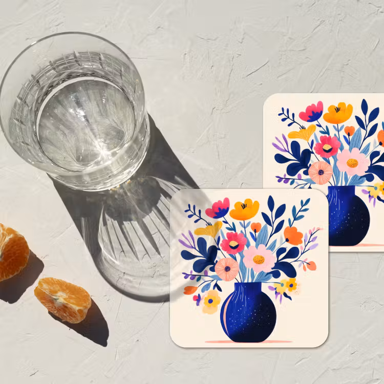 Vaas - Bloemen - Boeket onderzetter kurk middel -sfeer4