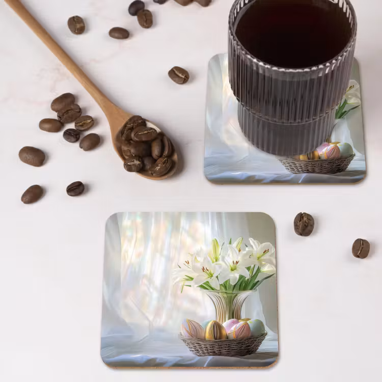 Vaas - Eieren - Bloemen onderzetter kurk middel -sfeer2
