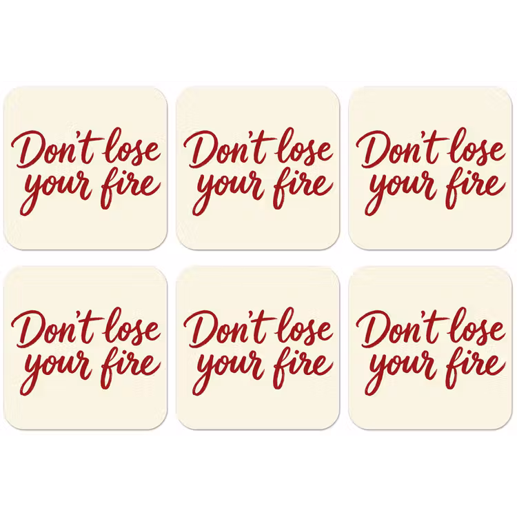 Don't lose your fire - Rood - Wit - Minimalistisch onderzetter kurk middel -zkaufland3dotto