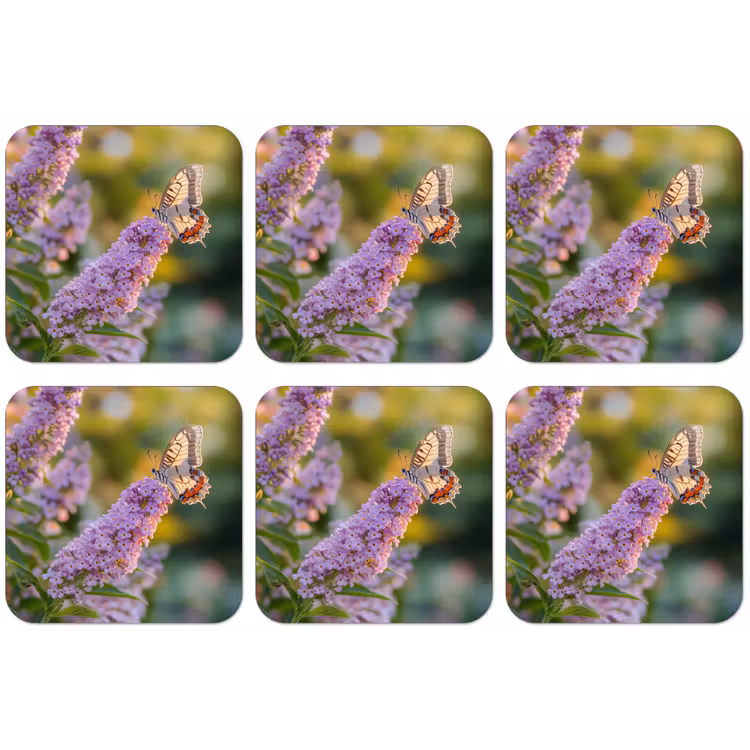 Sierlijke - Vlinder - Paarse - Bloemen onderzetter kurk middel -zkaufland3dotto