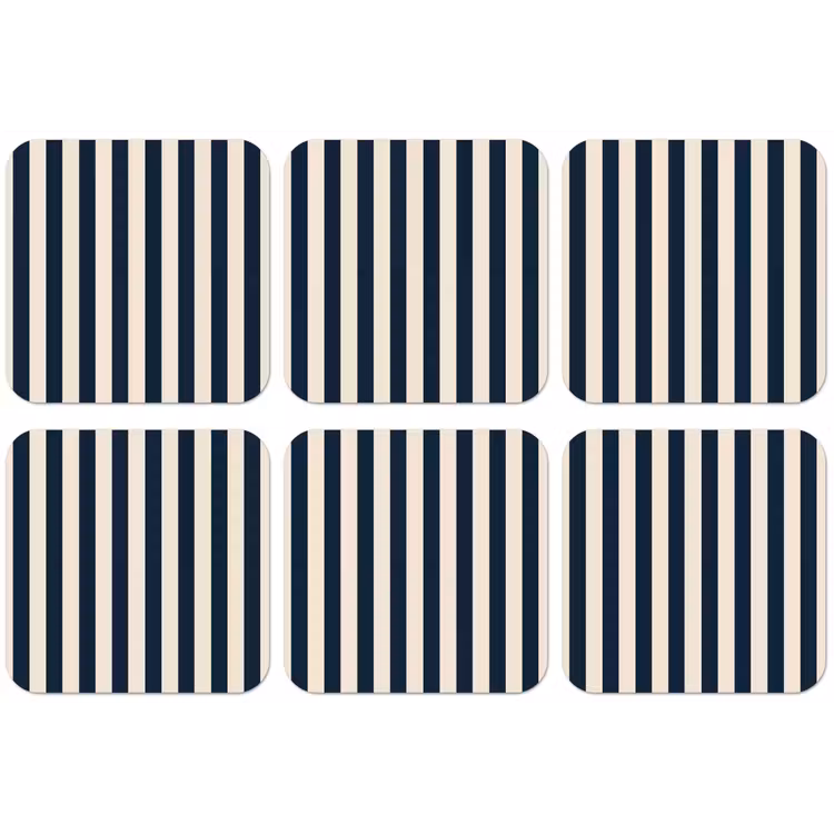 Verticale strepen - Blauw - Crème onderzetter kurk middel 366 -zkaufland3dotto