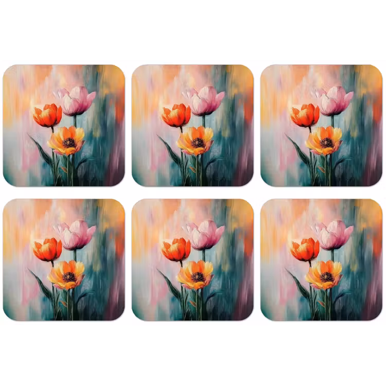 Dromerig - Bloemen - Verfijnde details onderzetter kurk middel -zkaufland3dotto