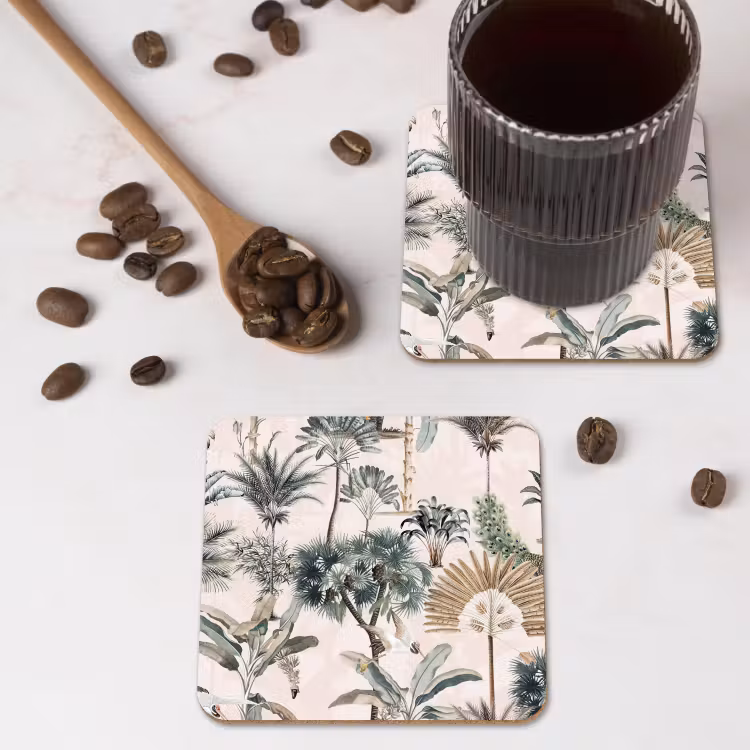 Inductie afdekplaat - Vintage - Jungle - Dieren - Natuur - Inductie beschermer onderzetter kurk middel -sfeer2