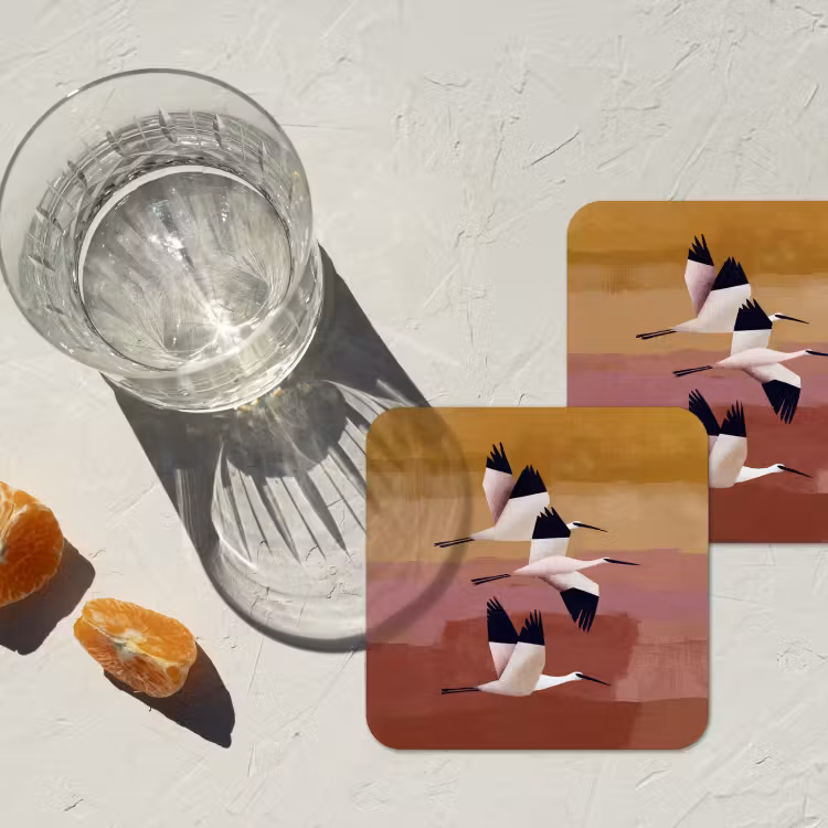 Vogels - Snavel - Abstract onderzetter kurk middel -sfeer4