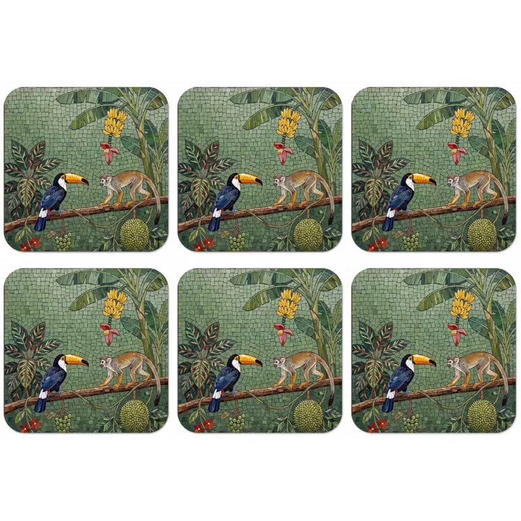 Vogel - Dier - Jungle - Mozaïek - Natuur onderzetter kurk middel -zkaufland3dotto