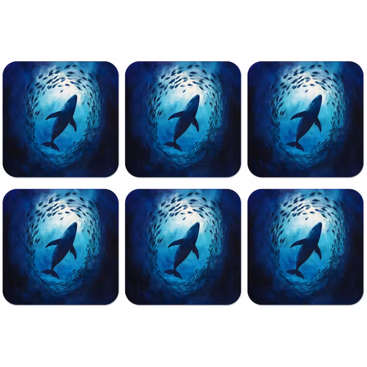 Walvis - Vissen - Donkerblauw onderzetter kurk middel -zkaufland3dotto