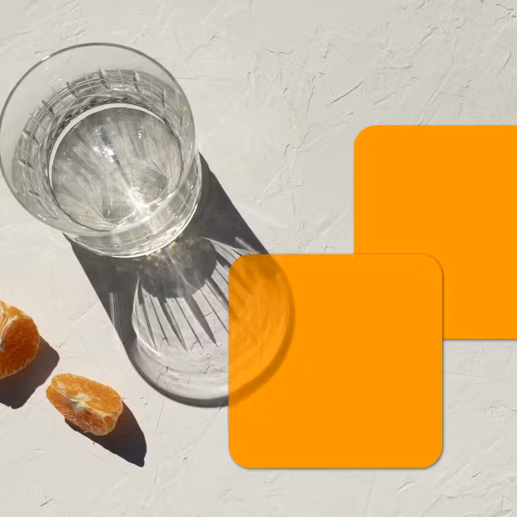 Warm - Ochre - Oranje onderzetter kurk middel 366 -sfeer4