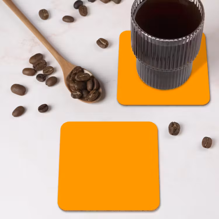 Warm - Ochre - Oranje onderzetter kurk middel 366 -sfeer2
