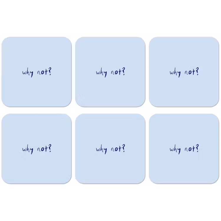 Why not - Blauw - Donker blauw - Quote onderzetter kurk middel -zkaufland3dotto