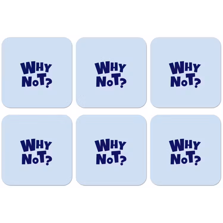 Why not - Blauw - Licht blauw - Quote onderzetter kurk middel -zkaufland3dotto