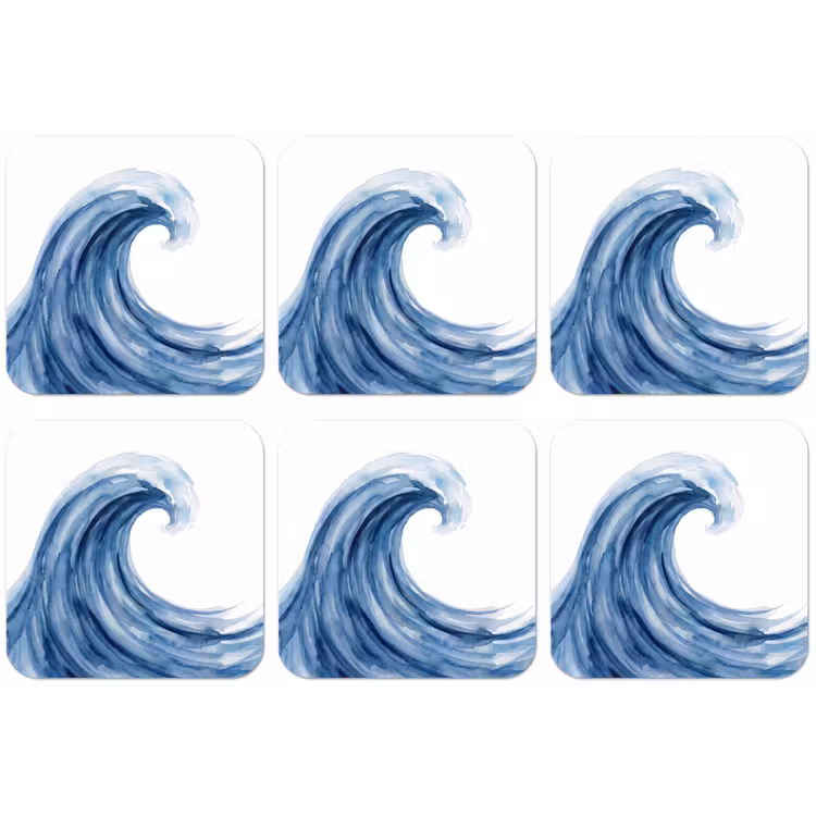 Water - Beweging - Natuur - Modern - Blauw onderzetter kurk middel -zkaufland3dotto