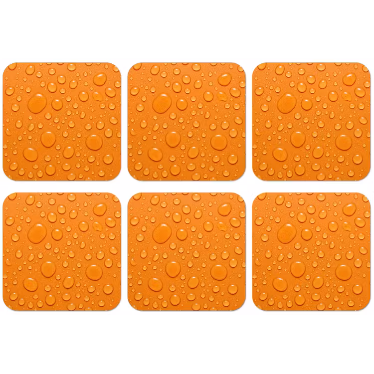 Water - Druppels - Oranje onderzetter kurk middel -zkaufland3dotto