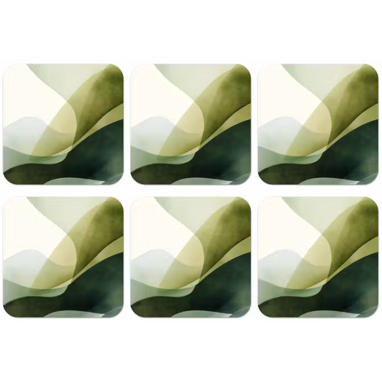 Golven - Abstract - Lichtgroen - Sierlijk onderzetter kurk middel -zkaufland3dotto