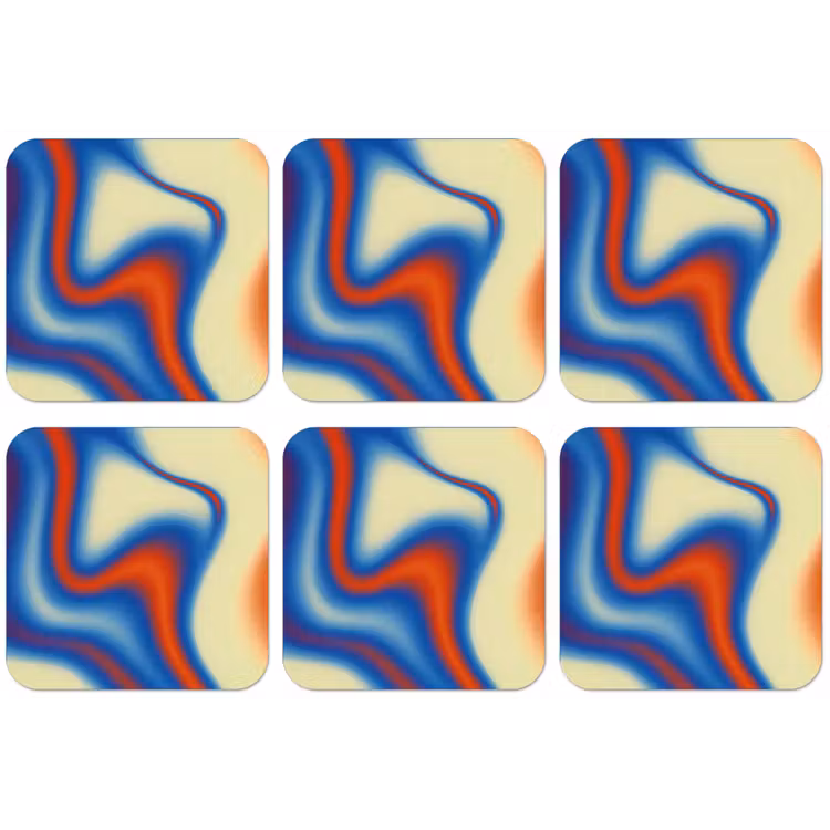 Golven - Kleurrijk - Abstract onderzetter kurk middel -zkaufland3dotto
